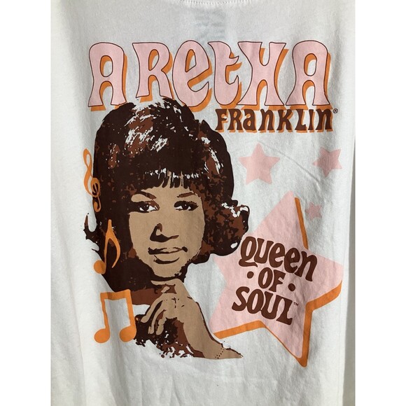 NWT Licensed Aretha Franklin Queen Of Soul Graphic Band Tee T-Shirt Medium - Picture 2 of 6
